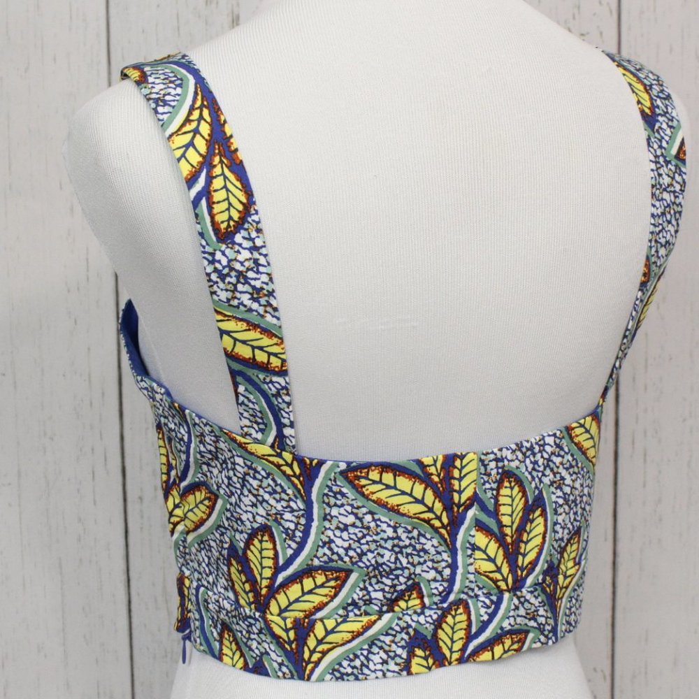 Zara Bustier Leaves Crop Top L - Picture 4 of 10